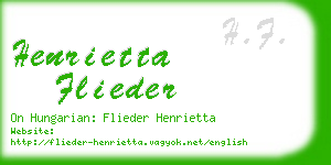 henrietta flieder business card